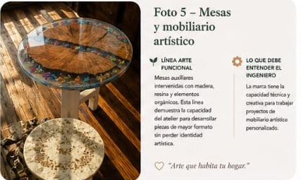 Mobiliario artístico artesanal